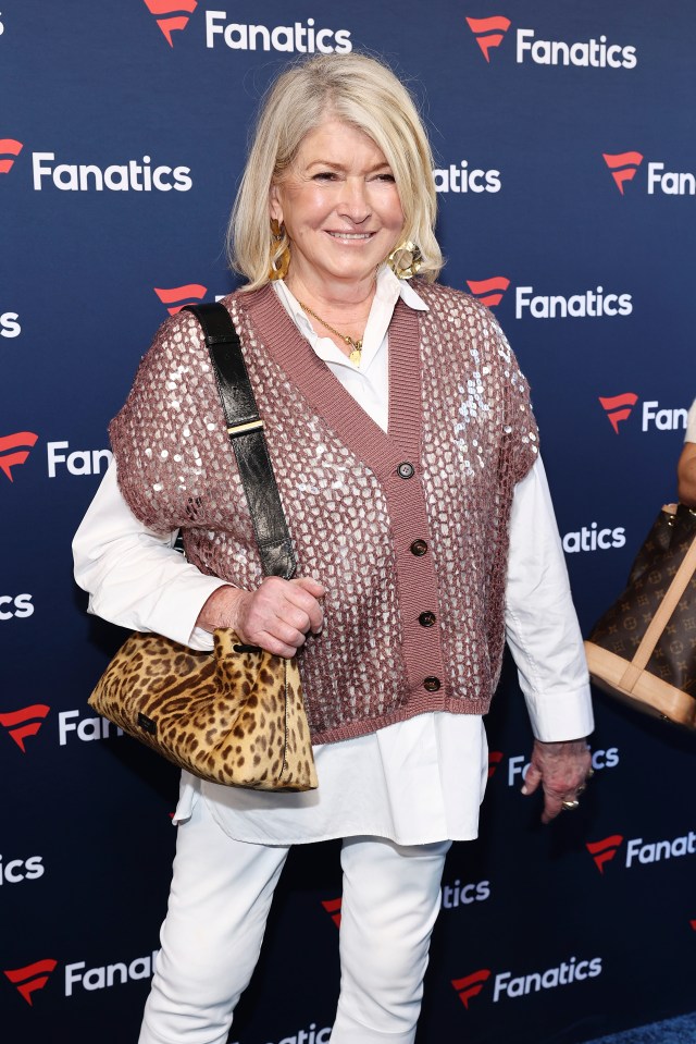 Martha Stewart at a Fanatics Super Bowl party.