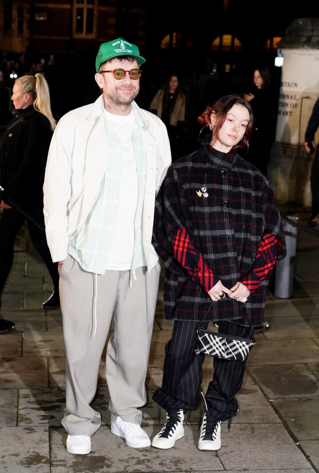 Damon Albarn and his daughter Missy Albarn at a Burberry fashion event.