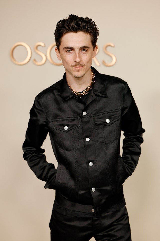 Timothée Chalamet at the Academy Awards Nominees Dinner.