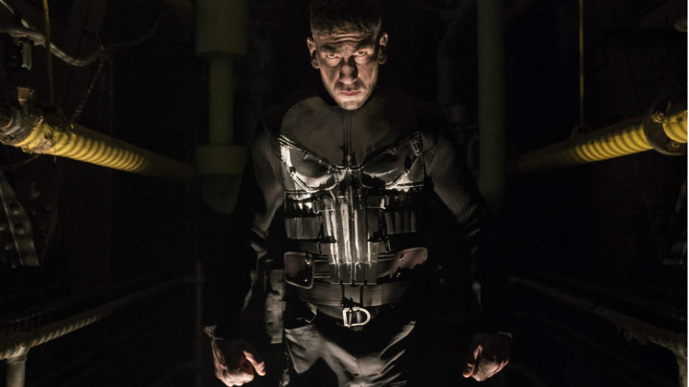 Jon Bernthal as the Punisher with his head down