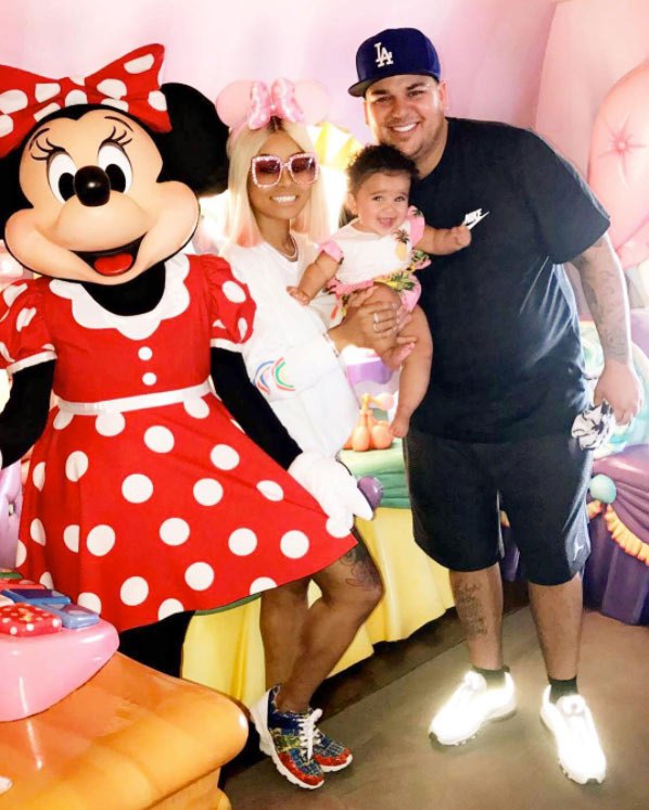 Rob Kardashian, Blac Chyna, and their daughter Dream with Minnie Mouse.