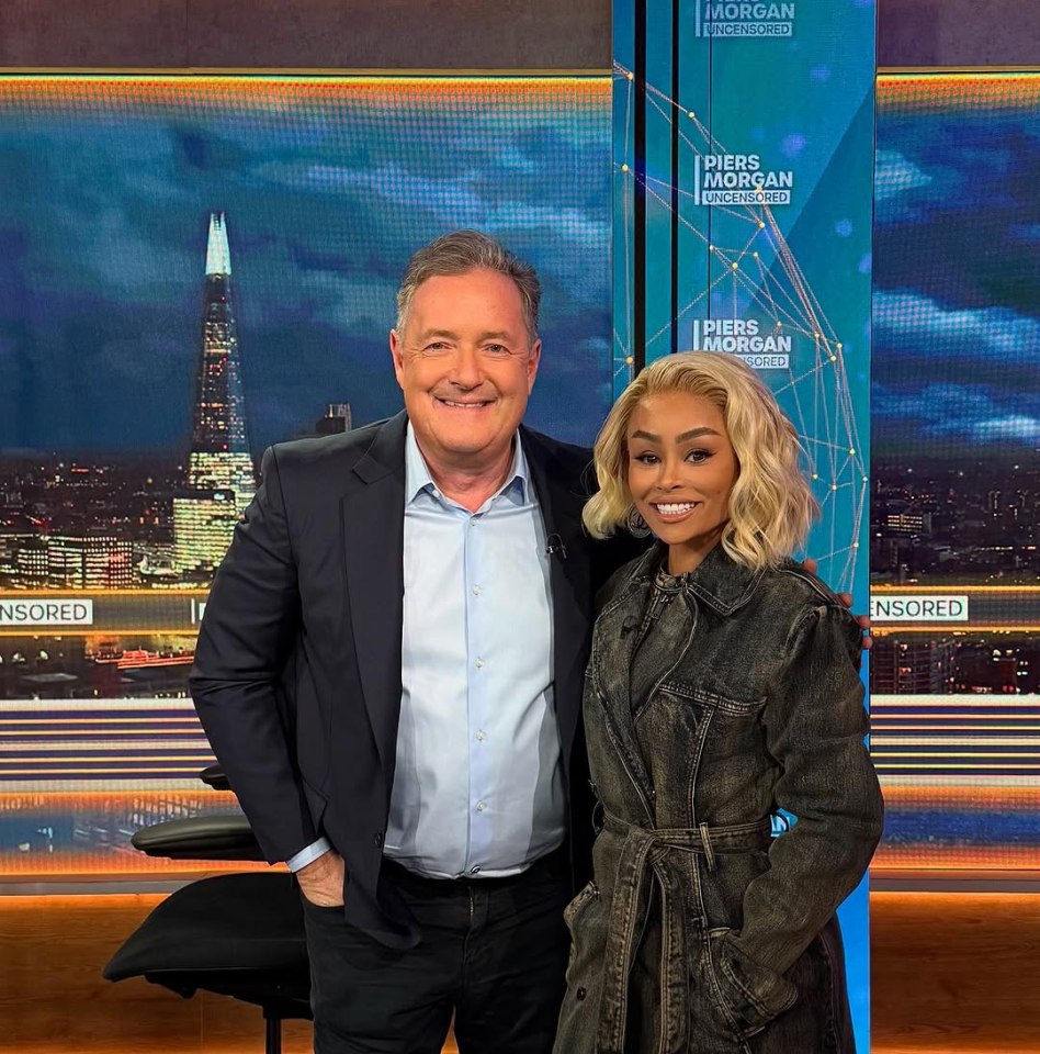 Piers Morgan and Blac Chyna in an interview.