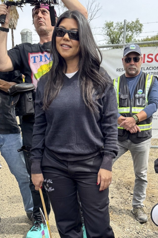 Kourtney Kardashian at a Calabasas landfill protest.