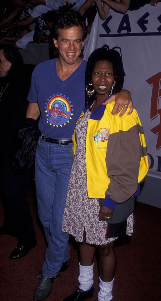 Whoopi Goldberg and Lyle Trachtenberg at the Planet Hollywood grand opening.