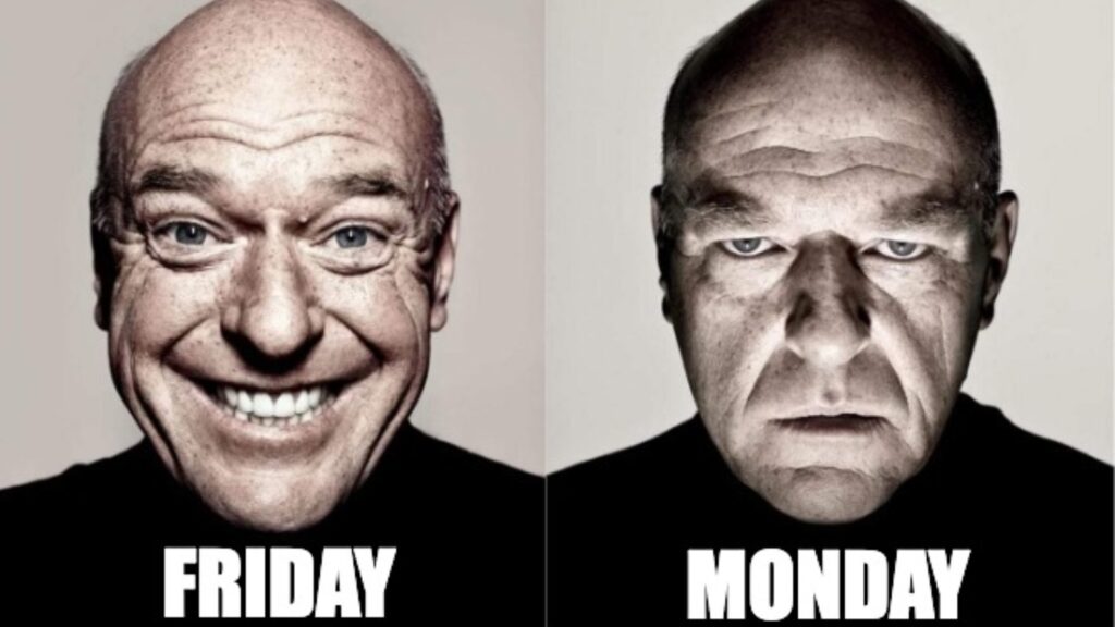 Friday vs Monday meme