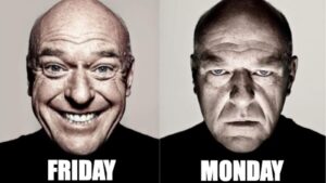 Friday vs Monday meme