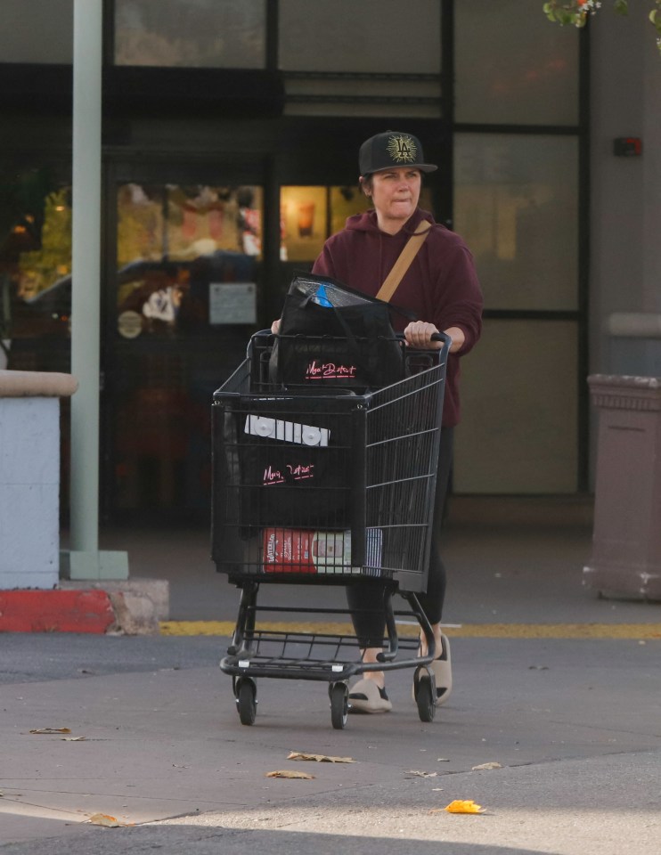 Tiffani Thiessen grocery shopping in Los Angeles.