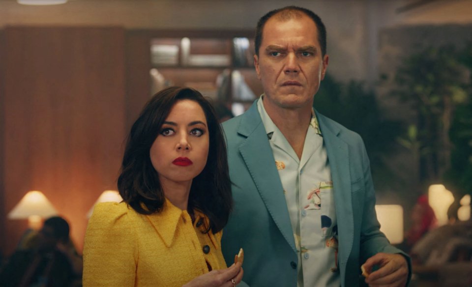 Aubrey Plaza and Michael Shannon in a Ritz cracker commercial.