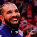 Drake attends Cleveland Cavaliers v Houston Rockets