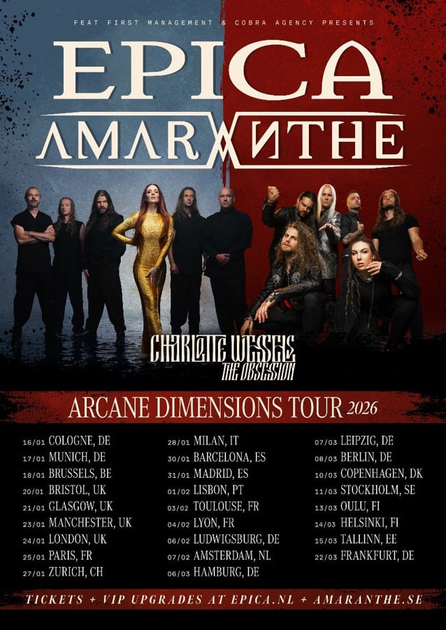 EPICA And AMARANTHE Announce 2026 'Arcane Dimensions' European Tour