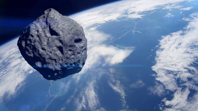 asteroid over Earth