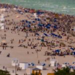 Crowded beach in Florida during spring break