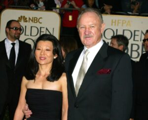 An image collage containing 1 images, Image 1 shows Gene Hackman and Betsy Arakawa at the Academy Awards