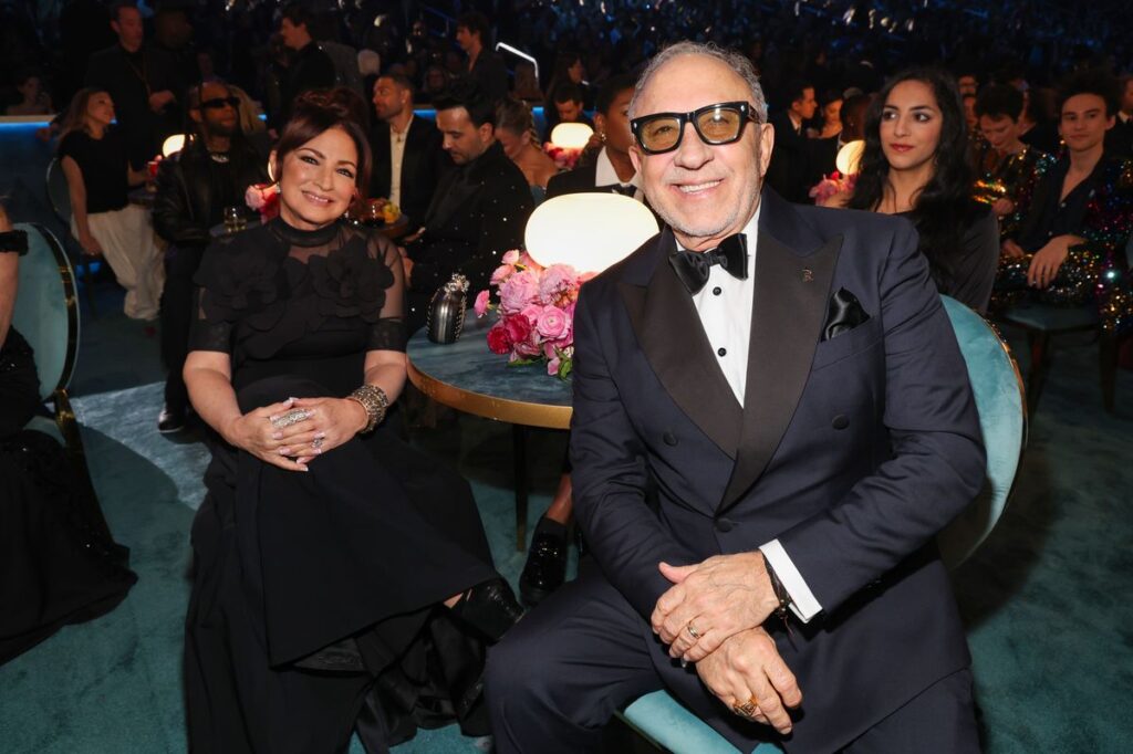 LOS ANGELES, CALIFORNIA - FEBRUARY 02: (L-R) Gloria Estefan and Emilio Estefan attend the 67th Annual GRAMMY Awards at Crypto.com Arena on February 02, 2025 in Los Angeles, California.  (Photo by Kevin Mazur/Getty Images for The Recording Academy)