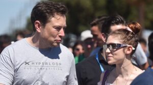 Elon Musk and Grimes Claire Boucher at Space X Hyperloop Pod Competition