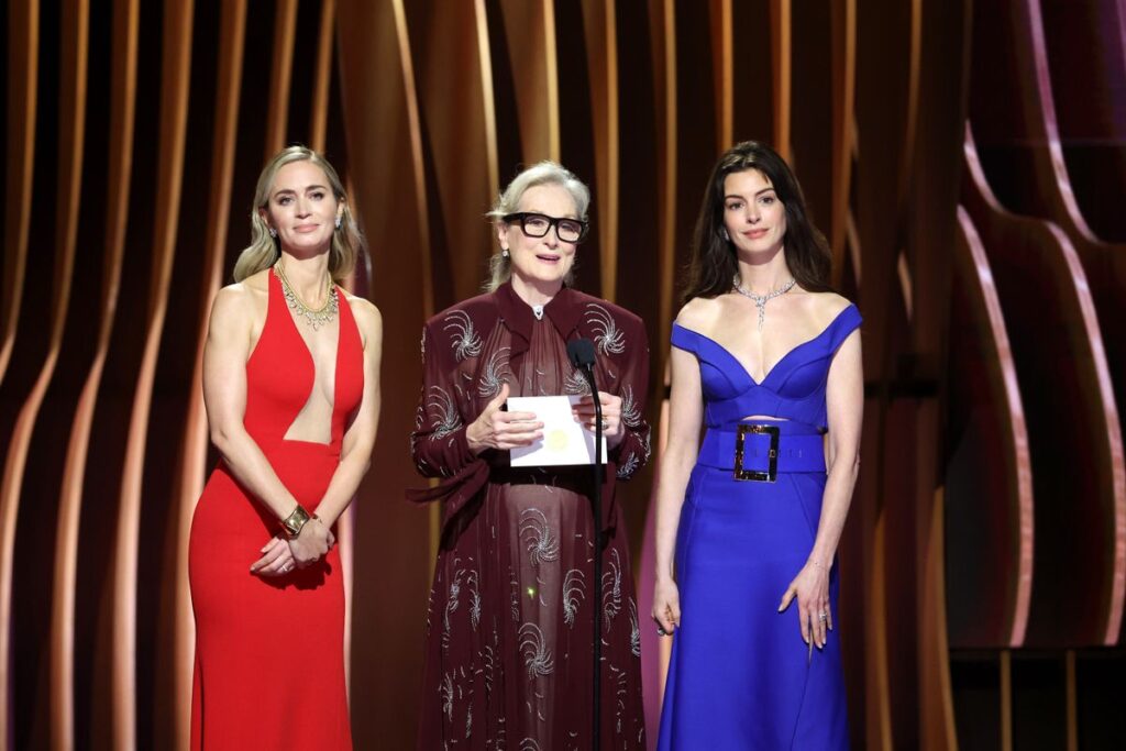 Emily Blunt, Meryl Streep, and Anne Hathaway at the 30th Annual Screen Actors Guild Awards