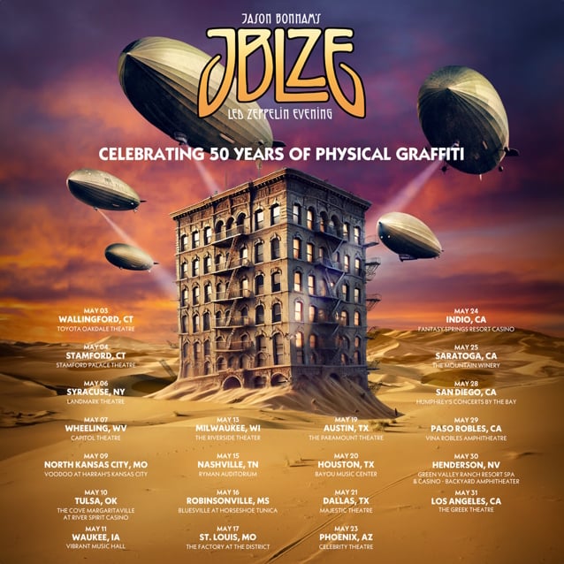 JASON BONHAM'S LED ZEPPELIN EVENING To Celebrate 50th Anniversary Of 'Physical Graffiti' On May 2025 U.S. Tour