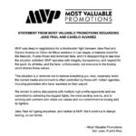 MVP Statement regarding Paul vs Alvarez