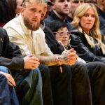 Jake Paul at a Lakers basketball game.