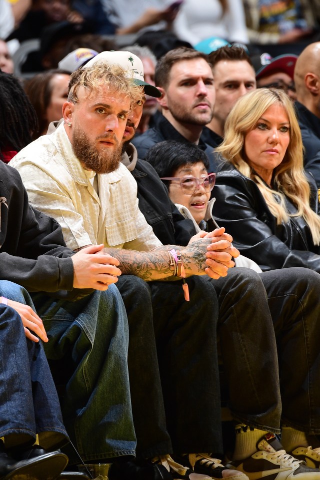 Jake Paul at a Lakers basketball game.