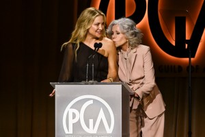 Kate Hudson, Jane Fonda at the 36th Producers Guild of America Awards held at Fairmont Century Plaza on February 8, 2025 in Los Angeles, California