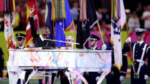 Jon Batiste Performs National Anthem at Super Bowl