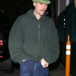 Justin Bieber arriving at a bar in West Hollywood.