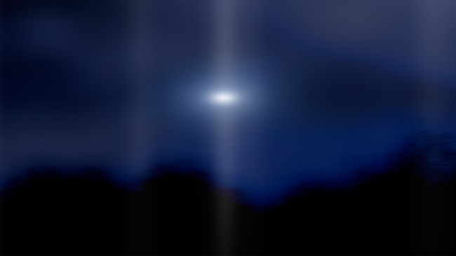 glowing ufo in the night sky