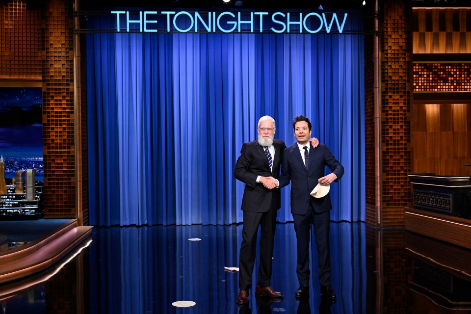 David Letterman and Jimmy Fallon on The Tonight Show.