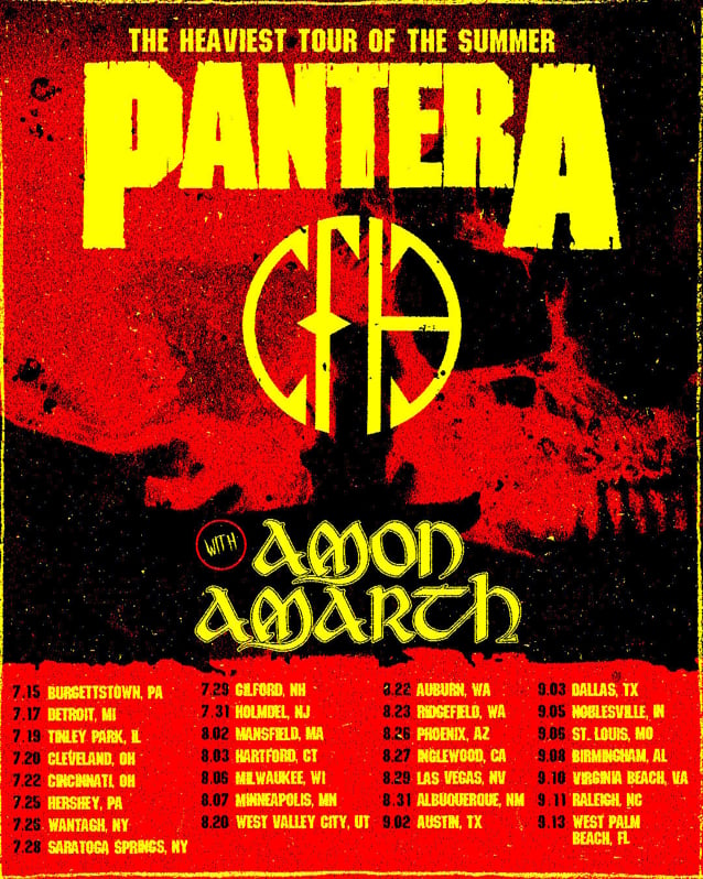 PANTERA Announces Summer 2025 U.S. Tour With Support From AMON AMARTH