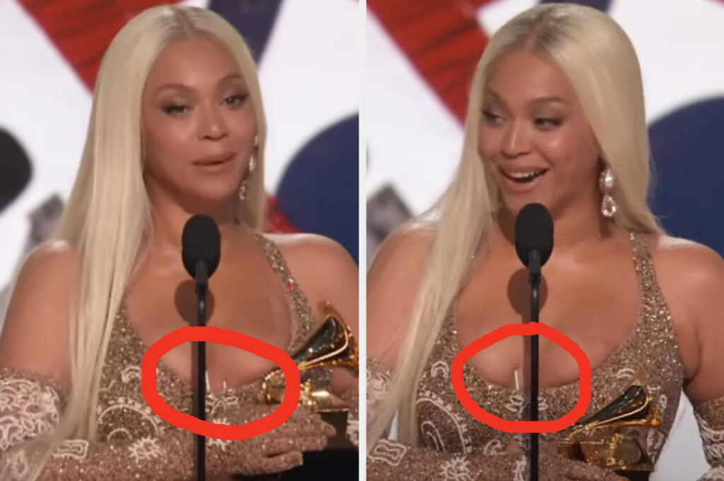 People Have Noticed That Beyoncé Was Enduring A Seriously Uncomfortable Wardrobe Malfunction When She Accepted The Best Country Album Grammy