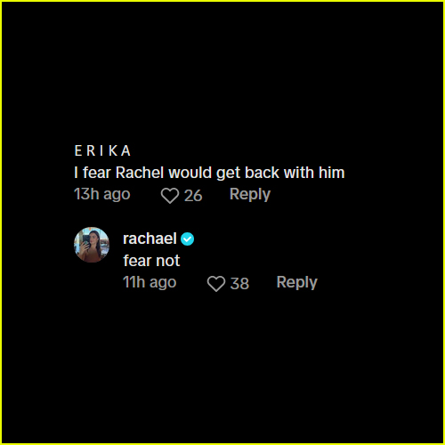 Rachael Kirkconnell TikTok Comments