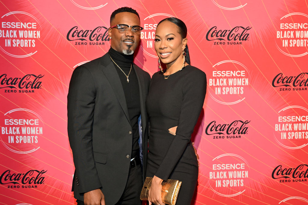 Aaron Ross & Sanya Richards-Ross attend ESSENCE Black Women In Sports