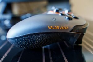 Photo of scuf valor pro xbox controller on glassy desk