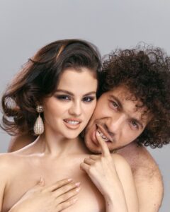 Selena Gomez and Benny Blanco in a close embrace.