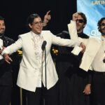 Venezuelan band Rawayana celebrate winning the Grammy for Latin Rock or Alternative Album "Â¿QuiÃ©n trae las cornetas?" during the 67th Annual Grammy Awards pre-telecast show at the Crypto.com Arena in Los Angeles on February 2, 2025. (Photo by VALERIE MACON / AFP) / RESTRICTED TO EDITORIAL USE (Photo by VALERIE MACON/AFP via Getty Images)