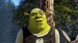 Shrek looking concerned.