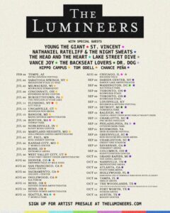 The Lumineers Outline Expansive North American Tour with Dr. Dog, Nathaniel Rateliff & the Night Sweats, Lake Street Dive and More