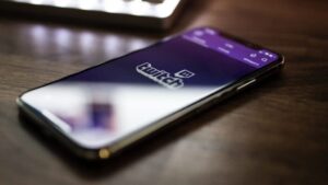 A photo of the Twitch mobile app on a smartphone.