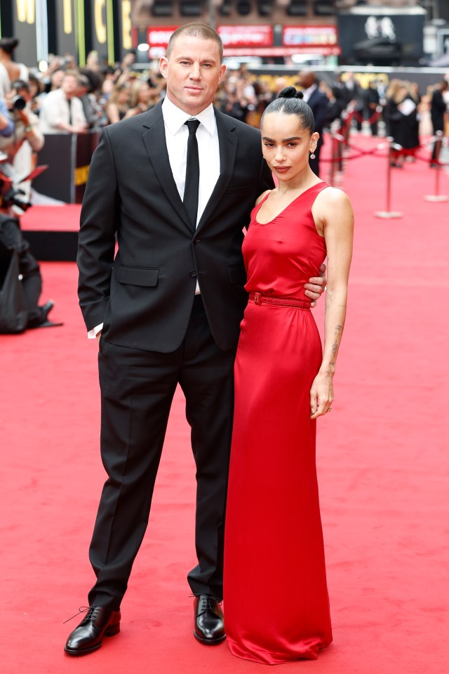 Channing Tatum and Zoë Kravitz at a film premiere.