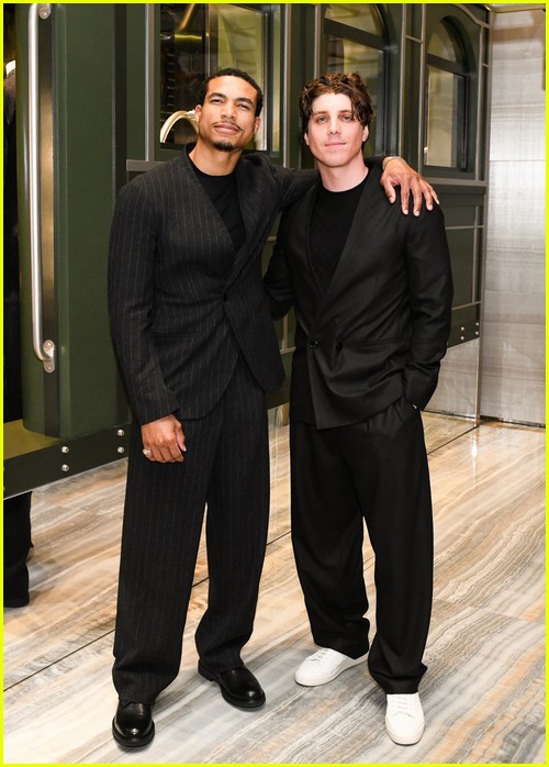 Greg Tarzan Davis and Lukas Gage attend Giorgio Armani's pre-Oscars party