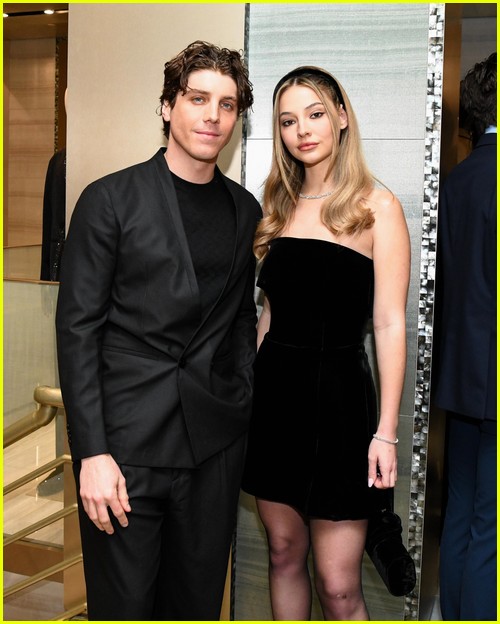 Lukas Gage and Madelyn Cline attend Giorgio Armani's pre-Oscars party