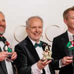 Richard Beek, Nick Park and Merlin Crossingham, filmmakers behind Oscar nominated "Wallace & Gromit: Vengeance Most Fowl"