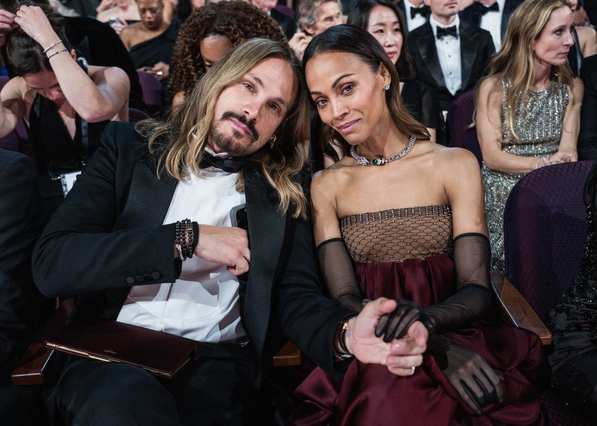 Zoe Saldaña with her husband, Marco Perego