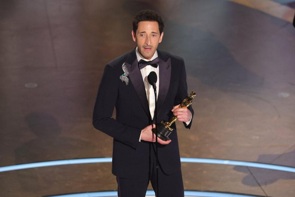 Adrien Brody accepting the Best Actor Oscar.