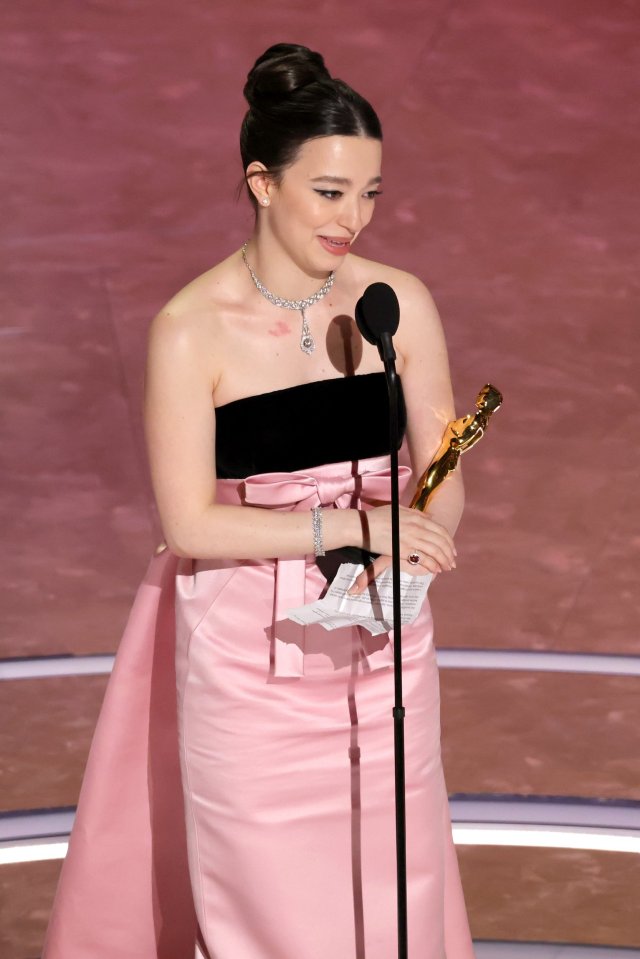 Mikey Madison accepting the Best Actress award at the 97th Annual Oscars.