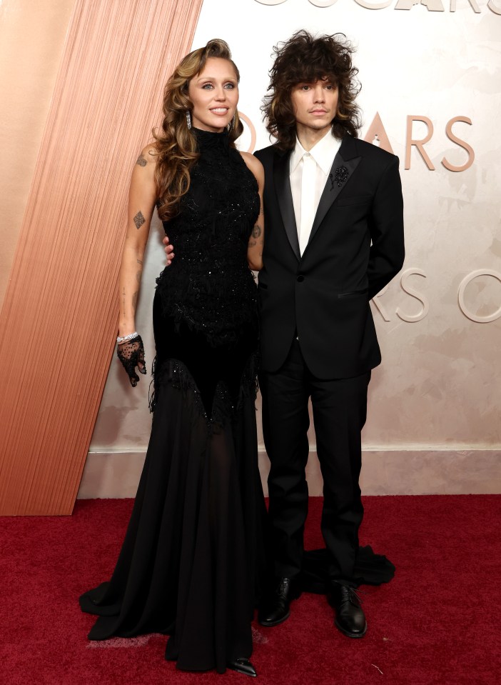 Miley Cyrus and Maxx Morando at the Oscars.