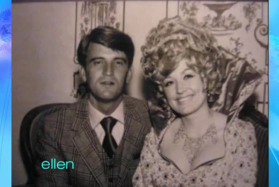 Black and white photo of Dolly Parton and her husband Carl Dean on their wedding day.