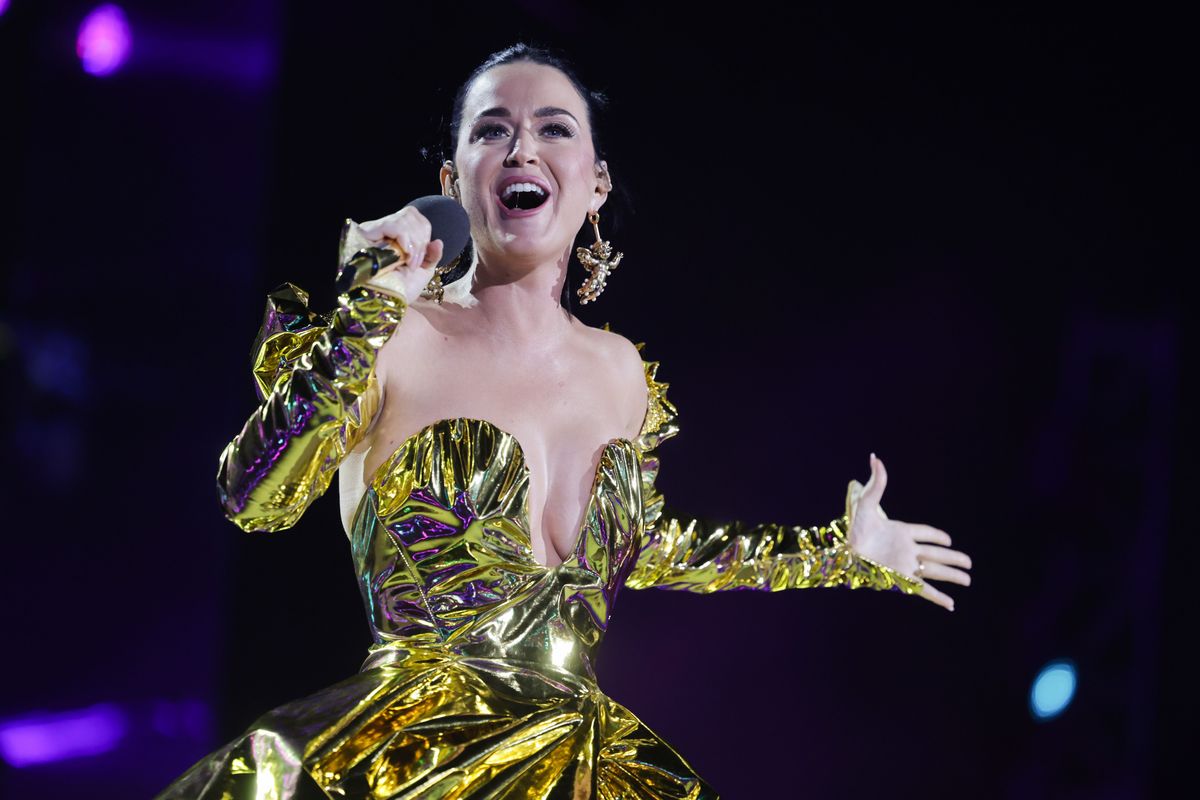 Katy Perry performs on stage during the Coronation Concert 