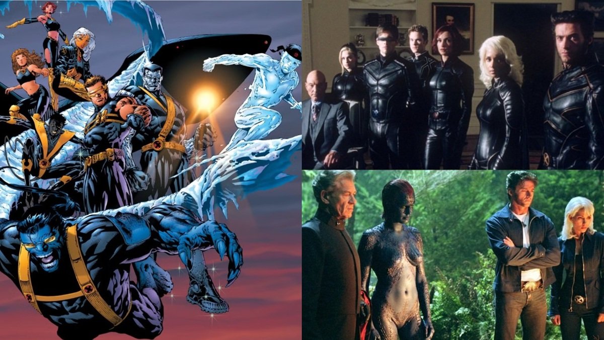 (Left) The Ultimate X-Men from Earth-1610 (RIght) The cast of X2: X-Men United 